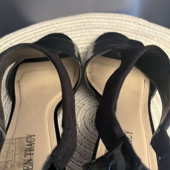 Ellen Tracy Black Patent sandals heels open toe sz 8 - Picture 6 of 11